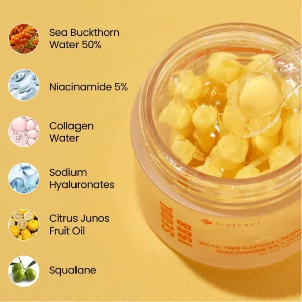 k secret seoul 1988 capsule cream 3 K-SECRET Seoul 1988 Capsule Cream: Niacinamide 5% + Yuja 50ml